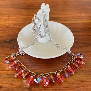 Vintage Sterling & Austrian Crystal Necklace